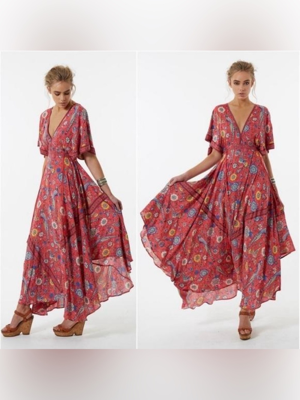RARE Spell Lovebird Half Moon Gown – Rose Red – Vintage Spell